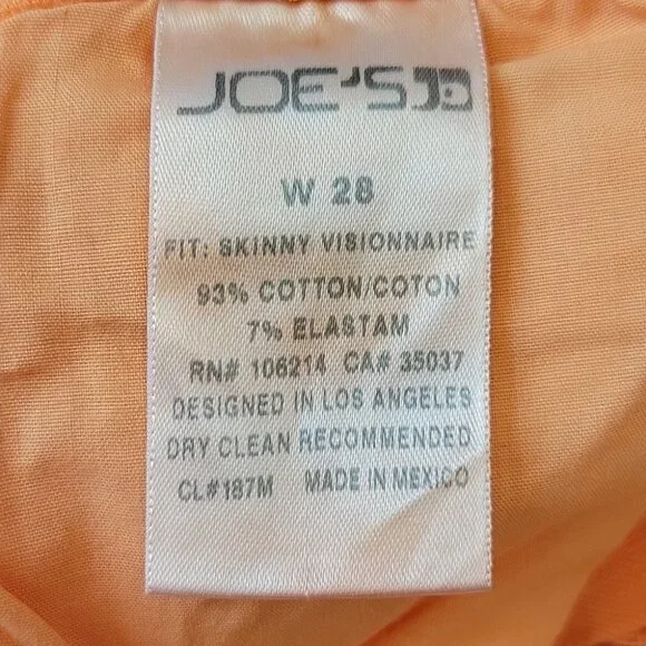 Joe's Jeans The Visionnaire Skinny Jean in Tangerine Size 28 - Picture 7 of 11